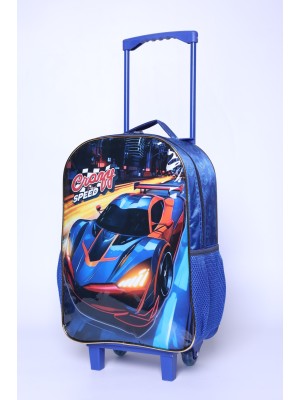 Mochila Infantil com Rodinhas Crazy Speed Kit com Lancheira Térmica e Estojo Escolar