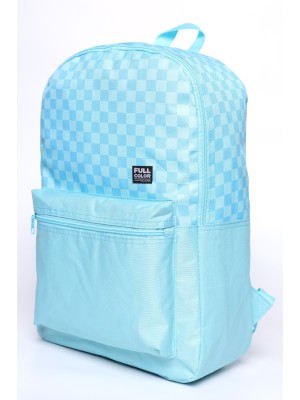 Mochila Juvenil Feminina Full Color Xadrez Rosa com Bolso Frontal e Alças Ajustáveis – Modelo Escolar Resistente e Estiloso