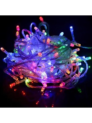 Pisca LED 100L Color 8M 127V Fio Transparente com 8 Funções para Decoração Natalina