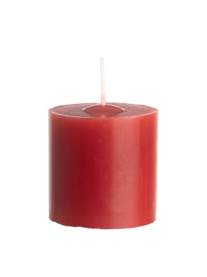 Vela Cilíndrica Vermelha 5x7cm – Decoração Romântica, Iluminação Suave, Uso Religioso e para Eventos