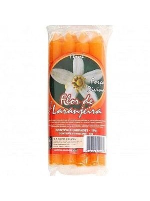 Vela Flovel Flor de Laranjeira 18g com 8 Unidades – Velas Perfumadas Cítricas para Aromatização, Energização, Relaxamento e Decoração