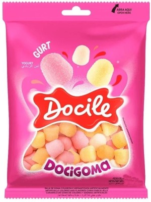 Docigoma Tubo Gurt 190g Docile – Balas de Goma Sabor Iogurte Macias e Coloridas para Festas, Lembrancinha