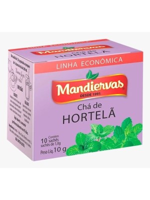 Chá de Hortelã Mandivervas Linha Econômica 10g com 10 Sachês — Infusão Refrescante, Aroma Herbal Intenso e Bem-Estar Diário