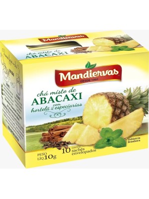 Chá Misto de Abacaxi com Hortelã e Especiarias Mandivervas 10g com 10 Sachês — Sabor Tropical, Frescor Natural e Aroma Marcante