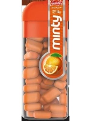 Pastilha Mini Minty Sabor Laranja Pacote com 12 Unidades 168g Docile – Pastilhas Frutadas Cítricas e Refrescantes