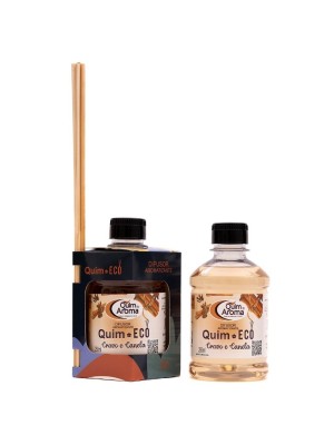 Difusor Aromatizante Cravo e Canela 250ml QCheirin com Varetas – Aroma Intenso, Aconchegante e Duradouro para Ambientes