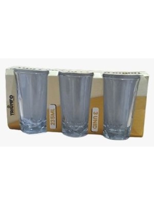 Copo de Vidro 235ml Conjunto com 3 Peças Transparente Triunfo – Copos Resistentes para Água, Suco e Bebidas em Geral