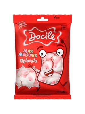 MARSHMALLOW RECH TWIST ROSA/BRANCO BAUNILHA C/MOR 220G UN. DOCILE