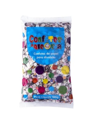 Confete de Papel Colorido 100g – Confetes Decorativos para Carnaval, Festas Infantis, Aniversários, Eventos Escolares e Comemorações em Geral