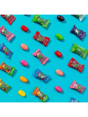 Bala Tribala Morango Sortida 100g Bala Mastigável com Recheio Jelly Casquinha Crocante