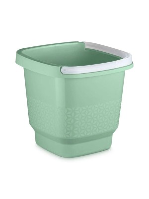 Balde Plástico 8,5L Verde Menta com Alça Transparente para Limpeza, Lavanderia e Uso Multiuso