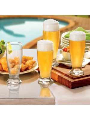 Copo de Cerveja Munich 200ml Nadir – Vidro Resistente e Transparente, Design Clássico e Elegante para Chopp, Cervejas Artesanais e Degustações