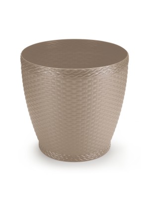 Vaso Cachepô Rattan Redondo 1,8L Palha – Decoração Sofisticada para Casa e Jardim