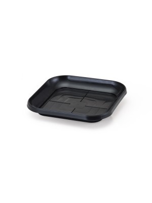 PRATO DE VASO QUADRADO GRANDE PRETO 23X23X3CM UN.