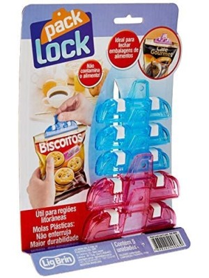 PRENDEDOR DE EMBALAGENS - PACK LOCK C/5PCS UN. LIG BRINK