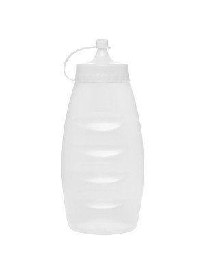 Bisnaga Confort Branca com Bico Dosador para Molhos, Maionese e Caldas – Plástico Resistente, Tampa com Fecho e Design Ergonômico