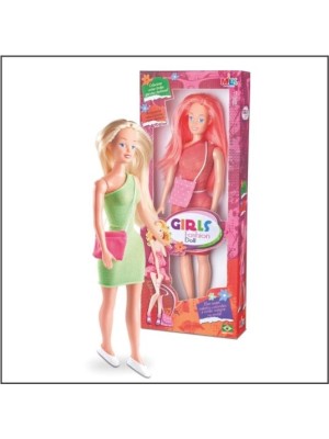 Boneca Girls Fashion Doll 43cm da Milk Brinquedos, Brinquedo Educativo e Realista para Crianças a partir de 3 anos