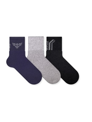 MEIA ESPORTIVA CANELADA C/3 PARES TAM. 34/38