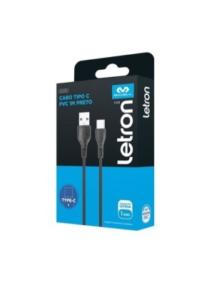 CABO USB V8 1M PRETO VQ-D135 UN. LETRON