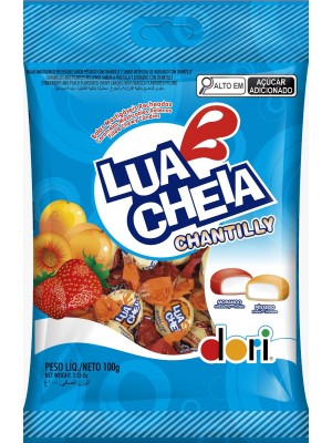 Bala Lua Cheia Chantilly 100g Embaladas Individualmente Doces Cremosos e Saborosos para Festa, Lembrancinha e Revenda