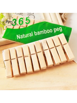PRENDEDOR DE BAMBU C/10PCS 9CM UN.