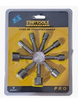 SOQUETE/CANHAO JOGO C/9PCS UN.