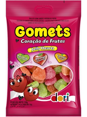 Gomets Goma Coração 150g Doces Gelatinosos Coloridos em Formato de Coração para Festa, Lembrancinha e Revenda